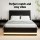 Artiss LUMI King Single LED Gas Lift Bed Frame Black PVC Leather Upholstered Storage with Plush Headboard