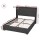 Artiss Double Gas Lift Storage Bed Frame Upholstered Geometric Headboard Charcoal Grey with Charging Ports