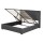 Artiss Double Gas Lift Storage Bed Frame Upholstered Geometric Headboard Charcoal Grey with Charging Ports