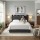 Artiss Double Gas Lift Storage Bed Frame Upholstered Geometric Headboard Charcoal Grey with Charging Ports