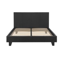 Artiss Neo Double Size Bed Frame Charcoal Faux Linen Upholstered Padded Headboard Solid Wood Slat Base 300kg