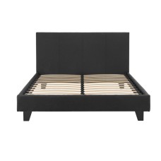Artiss Neo Double Size Bed Frame Charcoal Faux Linen Upholstered Padded Headboard Solid Wood Slat Base 300kg