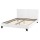 Artiss Neo Bed Frame Queen Size White PVC Leather Upholstered, Padded Headboard, Wooden Slats, Modern Design