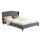 Artiss Queen Bed Frame with Wingback Tufted Headboard, Grey Linen Upholstery, Steel Frame, Fits Standard Queen Mattress