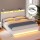 Artiss King Bed Frame Gas Lift Storage White PVC Leather with LED Headboard, 16 Colours, Wooden Slats, Sunset Series