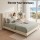 Artiss Double Upholstered Velvet Bed Frame with Tufted Headboard 133x185cm Cream White Platform No Box Spring Required