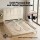 Artiss Queen Upholstered Platform Bed with Tufted Headboard Cream White Velvet 300kg Support 149x200cm