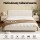Artiss Cloud Double Bed Frame White Bouclé Upholstery, Sturdy Wood and Metal Platform Base, Fits Double Mattress