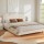 Artiss Cloud Double Bed Frame White Bouclé Upholstery, Sturdy Wood and Metal Platform Base, Fits Double Mattress