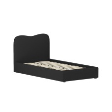 Artiss DARA King Single Bed Frame Boucle Upholstered, Wooden Slat Support, Padded Headboard, Black, 217cm