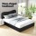 Artiss DARA Queen Size Bed Frame Boucle Upholstered, Wooden Slat Support, Padded Headboard, Black, 300KG Capacity