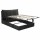 Artiss Queen Horizontal Gas Lift Bed Frame Black Velvet with LED and USB Type‑C Charging Station 164x228cm