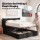 Artiss Queen Horizontal Gas Lift Bed Frame Black Velvet with LED and USB Type‑C Charging Station 164x228cm