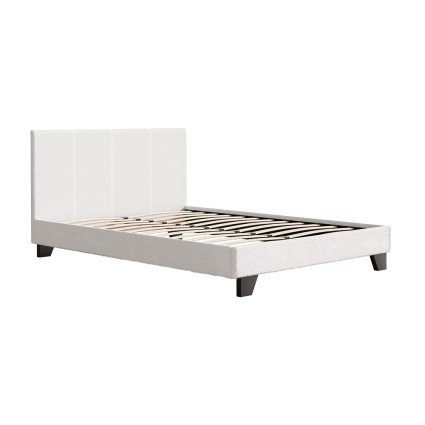Artiss Neo Double Bed Frame - Premium Boucle Fabric, Textured Headboard, Durable Design, Easy Assembly