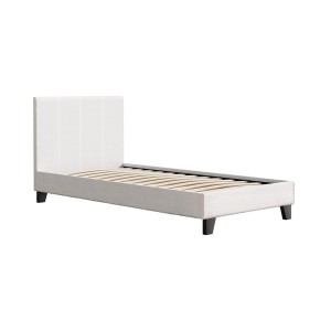 Artiss Neo Single Bed Frame - Premium Boucle Fabric, Textured Headboard, Durable & Stylish, Easy Assembly