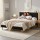 Artiss Double Upholstered Bed Frame Adjustable Headboard RGB Mood Lighting Corduroy Velvet 300kg Capacity