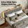 Artiss Double Upholstered Bed Frame Grey Corduroy Velvet Adjustable Headboard RGB Mood Lighting 300kg