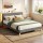 Artiss Queen Upholstered Bed Frame Dark Corduroy Velvet Height Adjustable Headboard Mood Lighting Robust 300kg