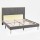 Artiss Queen Upholstered Bed Frame Dark Corduroy Velvet Height Adjustable Headboard Mood Lighting Robust 300kg