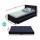 Artiss Fripp King Single Size Trundle Daybed - Black PVC Leather, Space-Saving Design with Foam-Padded Headboard