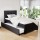 Artiss Fripp King Single Size Trundle Daybed - Black PVC Leather, Space-Saving Design with Foam-Padded Headboard