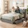 Artiss Double Bed Frame 4 Storage Drawers Tufted Wingback Headboard Charging Station Charcoal Grey 300kg