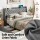 Artiss King Bed Frame Charcoal Grey with 4 Storage Drawers and Built in Charging Station Tufted Headboard