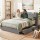 Artiss King Bed Frame Charcoal Grey with 4 Storage Drawers and Built in Charging Station Tufted Headboard