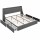 Artiss King Bed Frame Charcoal Grey with 4 Storage Drawers and Built in Charging Station Tufted Headboard