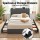 Artiss Queen Upholstered Bed Frame Charcoal Grey Tufted Wingback Headboard 4 Storage Drawers & Charging