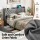Artiss Queen Upholstered Bed Frame Charcoal Grey Tufted Wingback Headboard 4 Storage Drawers & Charging