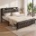 Artiss King Bed Frame PU Leather Upholstered with Storage Headboard and SAA Charging Station 300kg Capacity