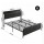 Artiss King Bed Frame PU Leather Upholstered with Storage Headboard and SAA Charging Station 300kg Capacity