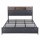 Artiss King Size PU Leather Bed Frame with LED Lights USB Charging and Storage Headboard Integrated Power