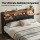 Artiss King Size PU Leather Bed Frame with LED Lights USB Charging and Storage Headboard Integrated Power