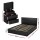 Artiss Queen Bed Frame Set with 16-Colour RGB LED, Gas-Lift Storage, PVC Leather, Includes 2 High-Gloss Bedside Tables