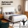 Artiss Queen Bed Frame with Grey Beige Fabric Headboard, Sturdy Metal Base, 300kg Capacity, Underbed Storage