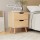 Artiss Queen Gas Lift Bed Frame with Bouclé Upholstery & Bedside Table Set, Pine Wood, 300kg Support, Beige/Black