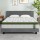 Artiss BedStory King Bed Frame Set with Medium-Firm Hybrid Mattress - Faux Linen Grey, Solid Wood & Motion Isolation