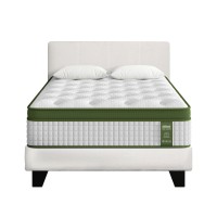 Artiss King Single Bed Set with BedStory Hybrid Mattress, White Bouclé Upholstery, Reinforced Slats, Medium Firm Feel