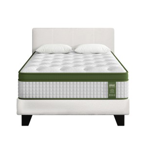 Artiss BedStory Single Bed Bundle: White Bouclé Frame & Medium Firm Hybrid Mattress with Pocket Coils, Easy Assembly