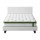 Bedstory Artiss Double Bed Frame in White PVC Leather with Padded Headboard & Hybrid Pocket Coil Mattress, Medium Firm
