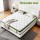 Bedstory Artiss Double Bed Frame in White PVC Leather with Padded Headboard & Hybrid Pocket Coil Mattress, Medium Firm