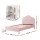 Artiss King Single Velvet Storage Bed Frame with Plush Headboard & White Bedside Table, Pink, 180kg Capacity