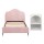 Artiss King Single Velvet Storage Bed Frame with Plush Headboard & White Bedside Table, Pink, 180kg Capacity