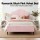 Artiss King Single Velvet Storage Bed Frame with Plush Headboard & White Bedside Table, Pink, 180kg Capacity