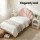 Artiss ROSY King Single Bed Frame & Bedside Table Set - Pink Velvet Scallop Headboard, Wood Frame, E1 MDF Storage