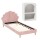 Artiss ROSY King Single Bed Frame with Pink Scallop Velvet Headboard and White Bedside Table Set