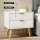 Artiss Tiyo Queen Upholstered Gas Lift Storage Bed Frame with Matching 2-Drawer Bedside Table Bundle