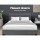 Artiss Vila Queen Gas Lift Bed Frame Grey Upholstered Faux Linen Tufted Headboard Underbed Storage 203x153cm